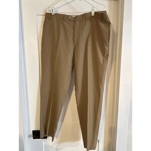 Lauren Ralph Lauren Mens Tan Wool Pleated Polyester Dress Pants Size 38x30 Khaki